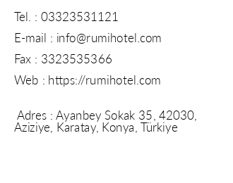 Rumi Hotel iletiim bilgileri